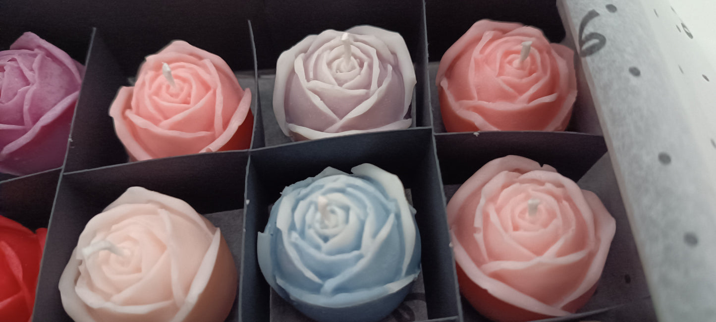 100% vegan 16 candles gift box for home your decor ideas, beautiful roses, soft colours for a relax and calm spaces