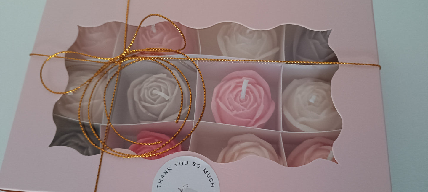 100% vegan candles gift box for home your decor ideas, beautiful roses, soft colours to relax