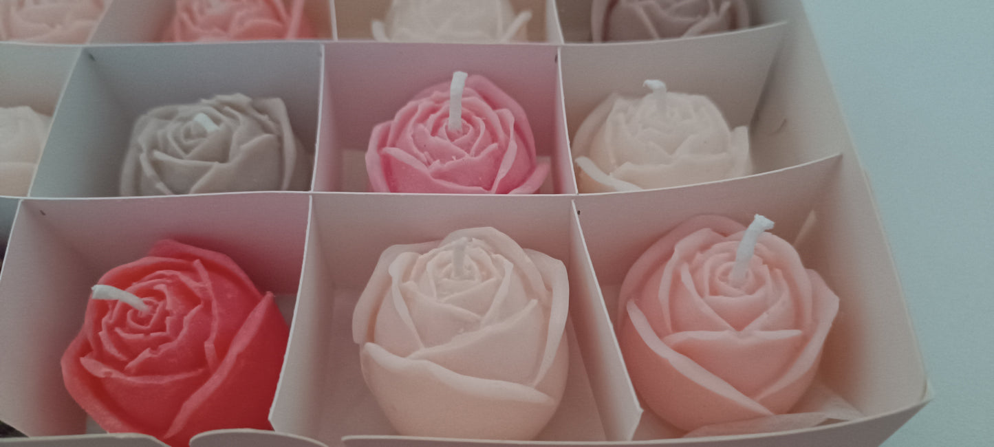 100% vegan candles gift box for home your decor ideas, beautiful roses, soft colours to relax