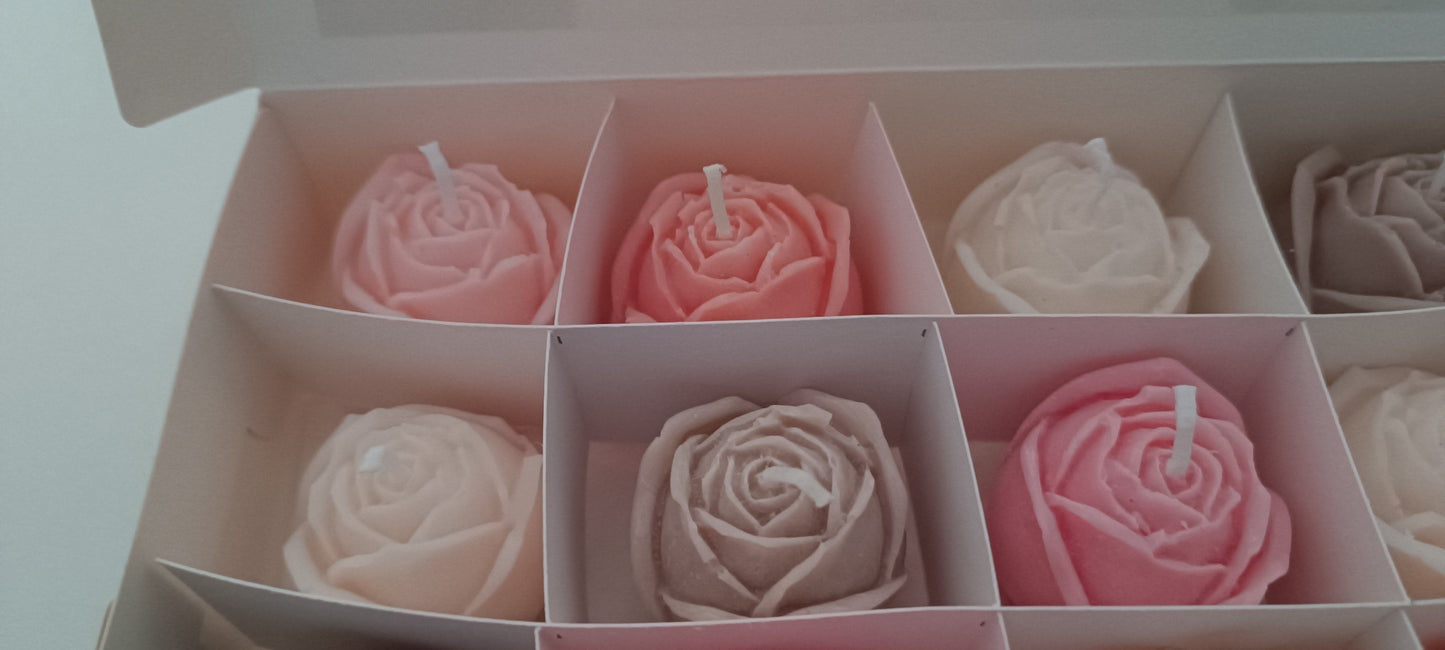 100% vegan candles gift box for home your decor ideas, beautiful roses, soft colours to relax
