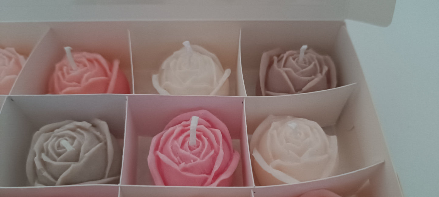 100% vegan candles gift box for home your decor ideas, beautiful roses, soft colours to relax