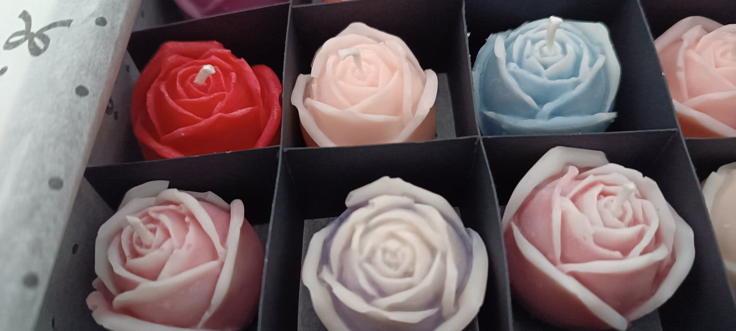 100% vegan 16 candles gift box for home your decor ideas, beautiful roses, soft colours for a relax and calm spaces