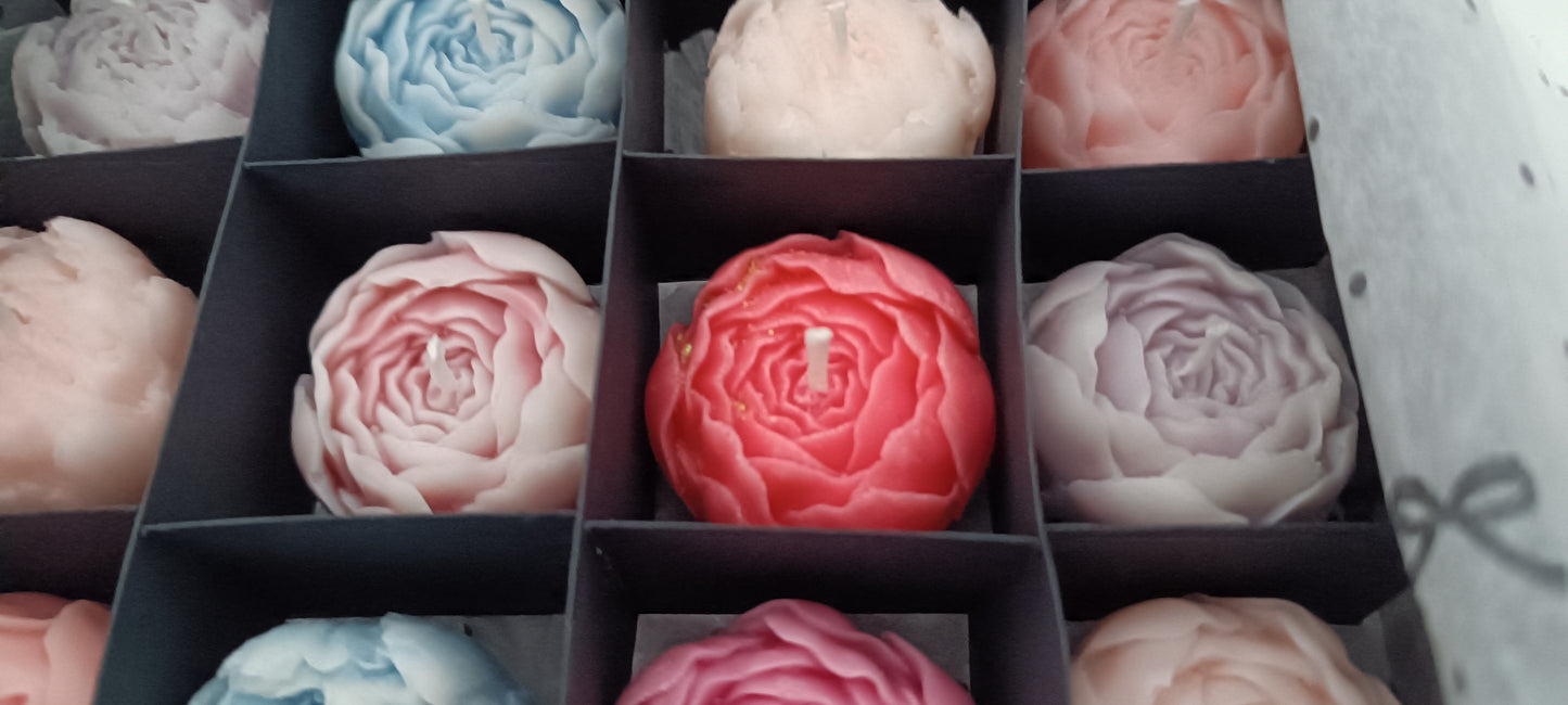 16 candles gift box for home your decor ideas, beautiful peonies, soft colours for a relaxed and calm spaces, soy wax