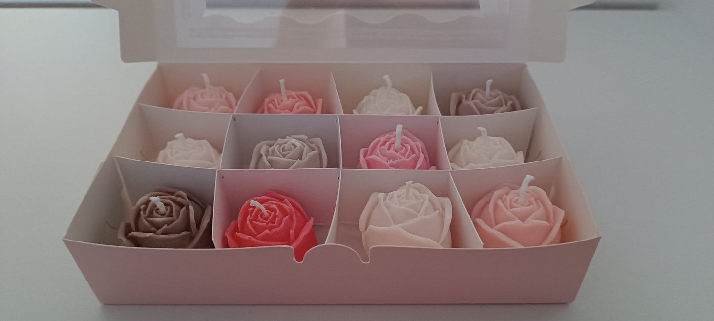 100% vegan candles gift box for home your decor ideas, beautiful roses, soft colours to relax