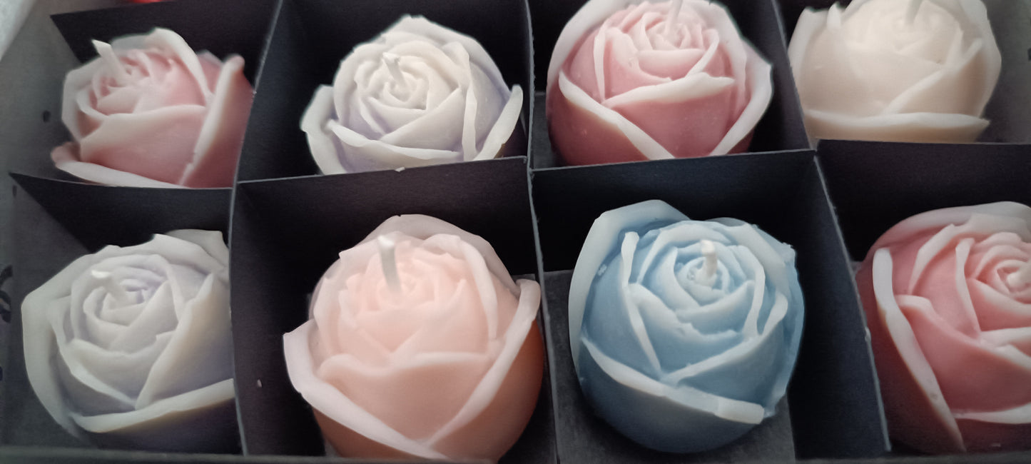 100% vegan 16 candles gift box for home your decor ideas, beautiful roses, soft colours for a relax and calm spaces