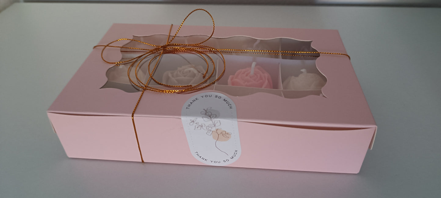 100% vegan candles gift box for home your decor ideas, beautiful roses, soft colours to relax