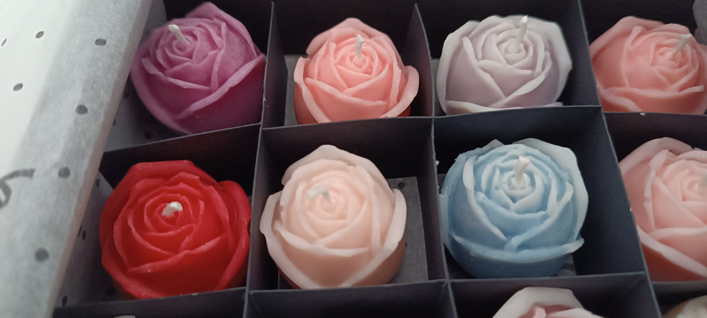 100% vegan 16 candles gift box for home your decor ideas, beautiful roses, soft colours for a relax and calm spaces
