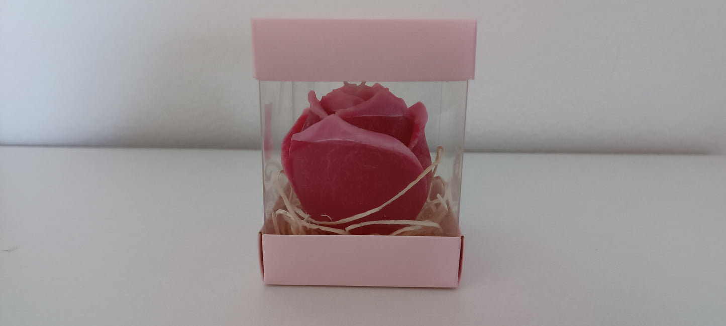 Linda vela em forma de rosa com 2 tons de rosa - beautiful candle rose with two shades of colour