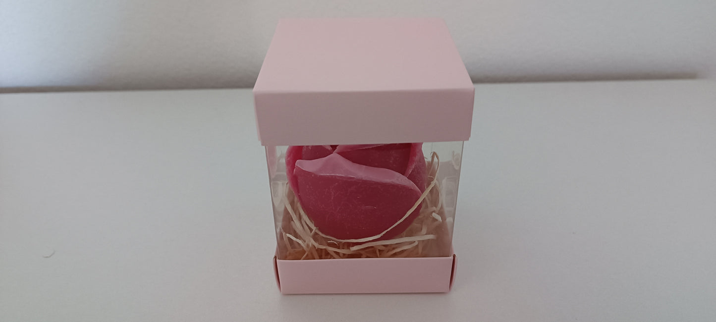 Linda vela em forma de rosa com 2 tons de rosa - beautiful candle rose with two shades of colour