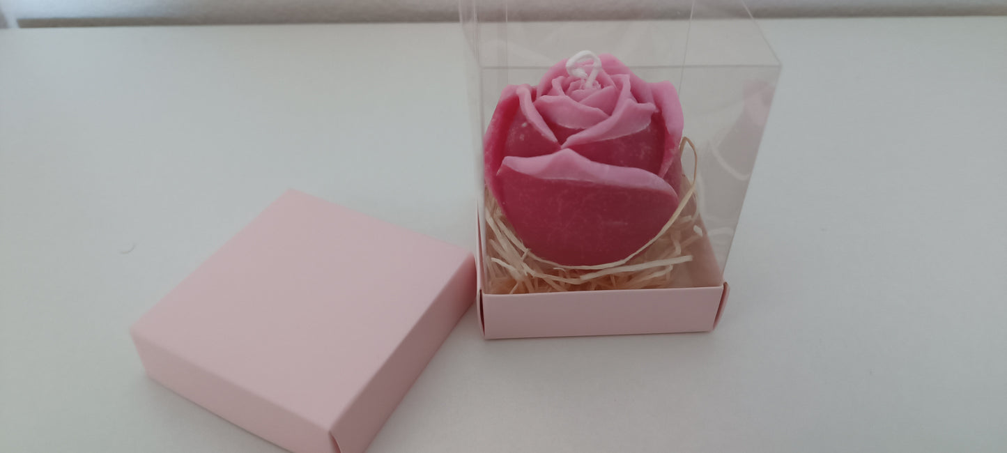 Linda vela em forma de rosa com 2 tons de rosa - beautiful candle rose with two shades of colour